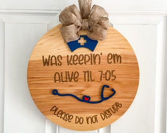 Nurse Sleeping Door Sign, Nurse Sign, Nurse Gift, Nurse Gift Ideas, Night Shift Nurse Sign, Nurse Graduation Gift, Nursing Student Gift, RN