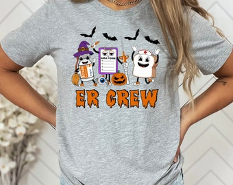 Camisa divertida de Halloween de enfermera de emergencia, camisa de equipo de emergencia, camisa de Halloween de enfermera de emergencia, camisa de enfermera AMA Er, camisa de enfermera Er sándwich de pavo, Er Rn