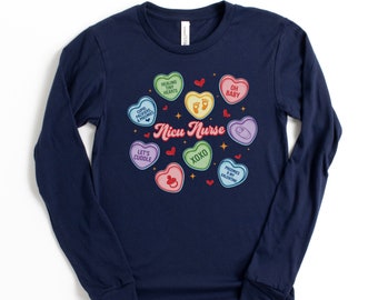 NICU Nurse Valentines Day Long Sleeve Shirt, Cute Neonatal Nurse Shirt, Neonatal ICU RN Tee, Preemie Nurse Shirt, Baby Nurse Tee, Nicu Rn