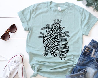 Anatomical Heart, Nurse Shirts, Nurse, Nursing Student, Nurse Gift, Nursing, Registered Nurse, Anatomy, Nurse Grad Gift, RN, LPN,