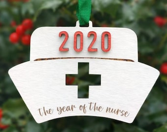 Nurse Christmas Ornament, RN Gift, Healthcare Worker Year of the Nurse Holiday Nursing Present