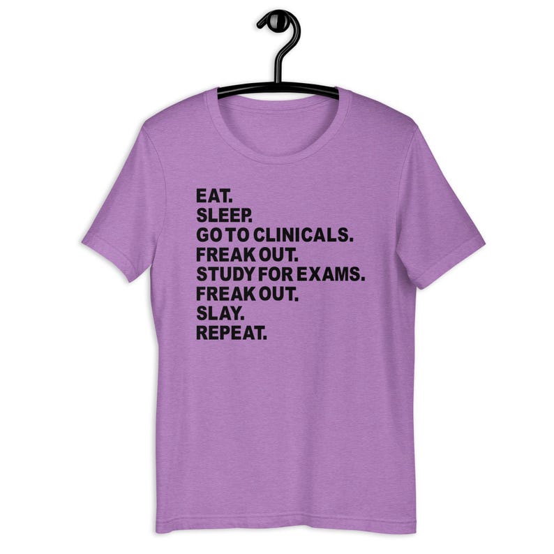 Lavender nursing student gift shirt funny nurse school humor tee