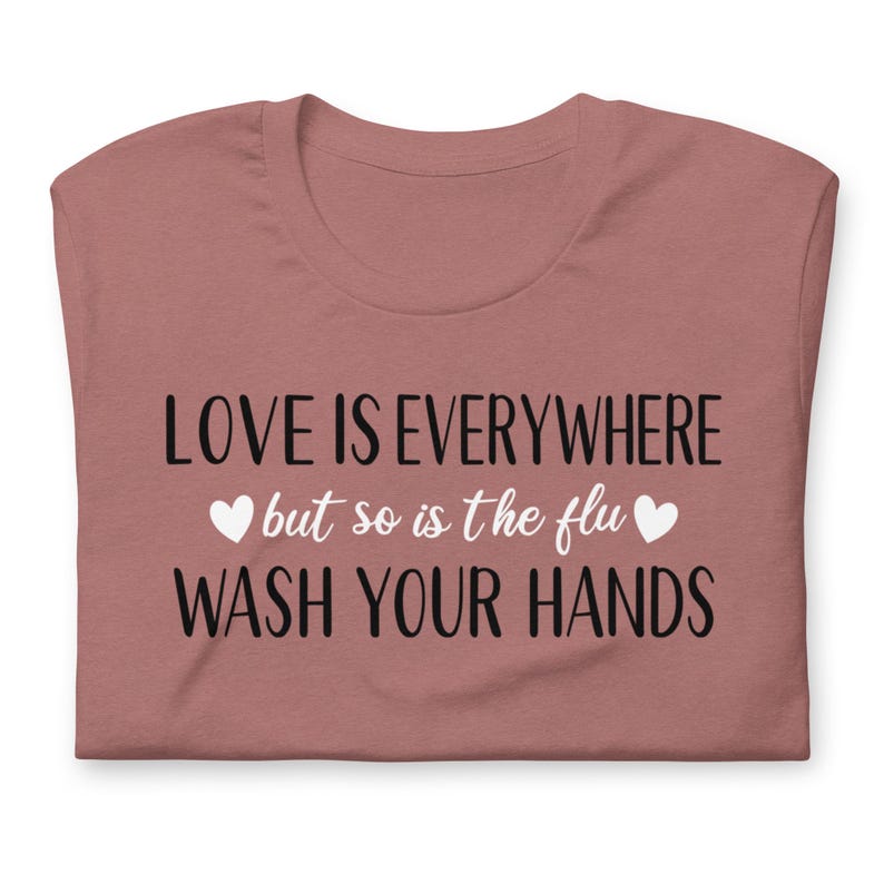 Funny nurse gift shirt flu season wash your hands design on mauve tee