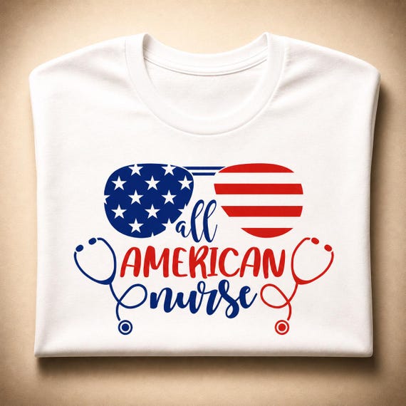 4th of July Nurse Shirt, Patriotic Nurse Tee, All American RN Gift