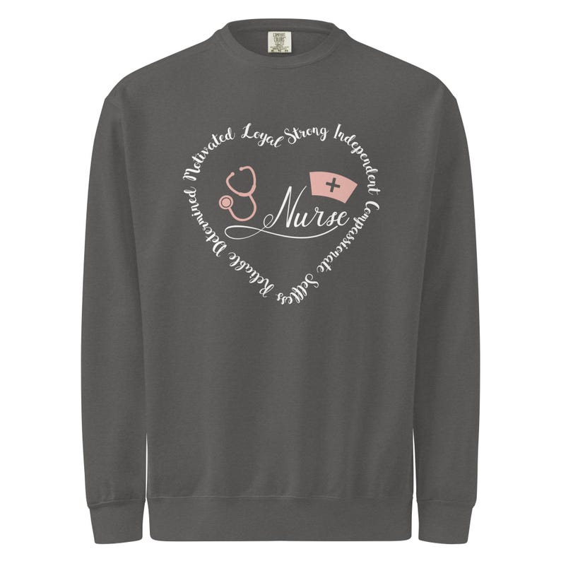 Charcoal nurse sweatshirt crewneck, cozy nurse pullover for registered nurses