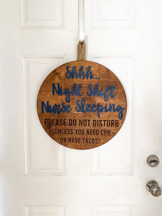 Nurse Sleeping Door Sign, Nurse Sign, Nurse Gift, Nurse Gift Ideas, Night Shift Nurse Sign, Nurse Graduation Gift, Nursing Student Gift, RN