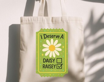 Funny Daisy Nurse Bag, RN Tote for Work, Cotton Canvas Nursing Gift, LPN NP