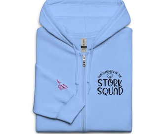 Embroidered Labor and Delivery Nurse Hoodie, L&D Nurse Sweatshirt, Labor Nurse Jacket, Stork Squad Sweatshirt, OB Nurse Hoodie, Nurse Gift