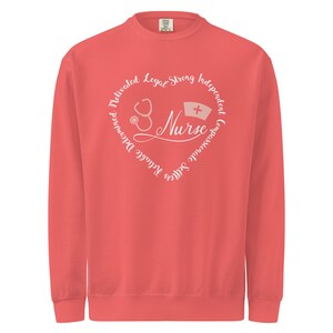 Coral nurse life sweatshirt, unisex nurse crewneck appreciation gift