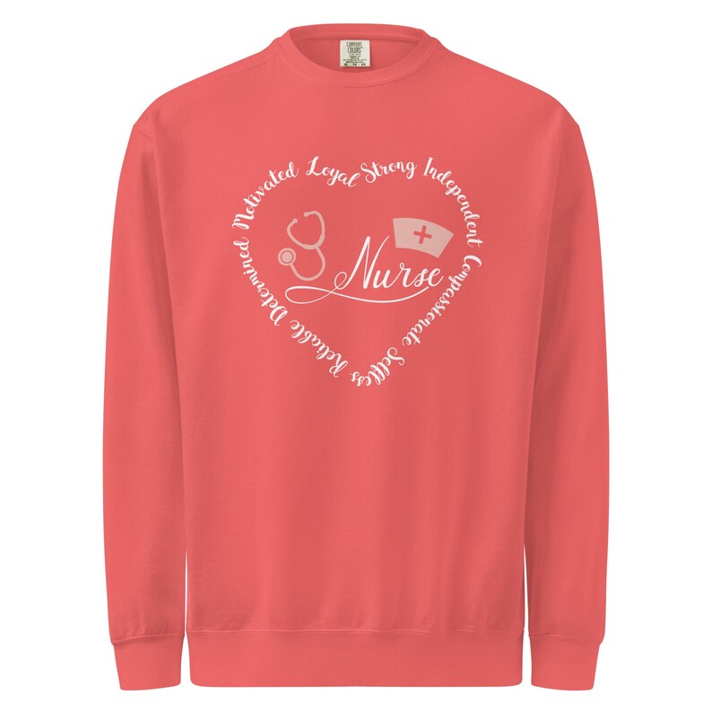 Coral nurse life sweatshirt, unisex nurse crewneck appreciation gift