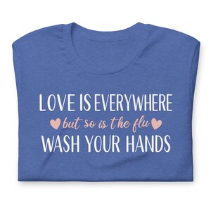 Funny nurse shirt flu season wash your hands design on blue nursing student tee