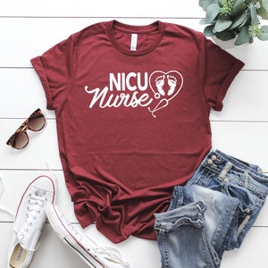 Nurse Shirts, NICU Nurse Shirt, NICU Nurse, Preemie Nurse, Registered Nurse, Nurse Grad Gift, Nursing Student, Nursing Student Gift, RN, lpn Cardinal / All White