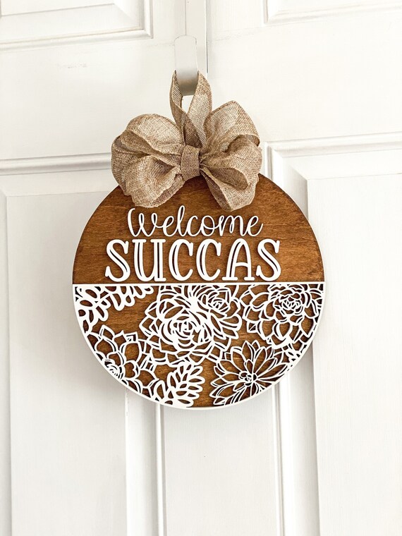 Welcome Succas Sign, Welcome Succas Door Hanger, Front Door Decor, Front Door Wreaths, Front Door Sign, Front Porch Decor, Custom Door Sign