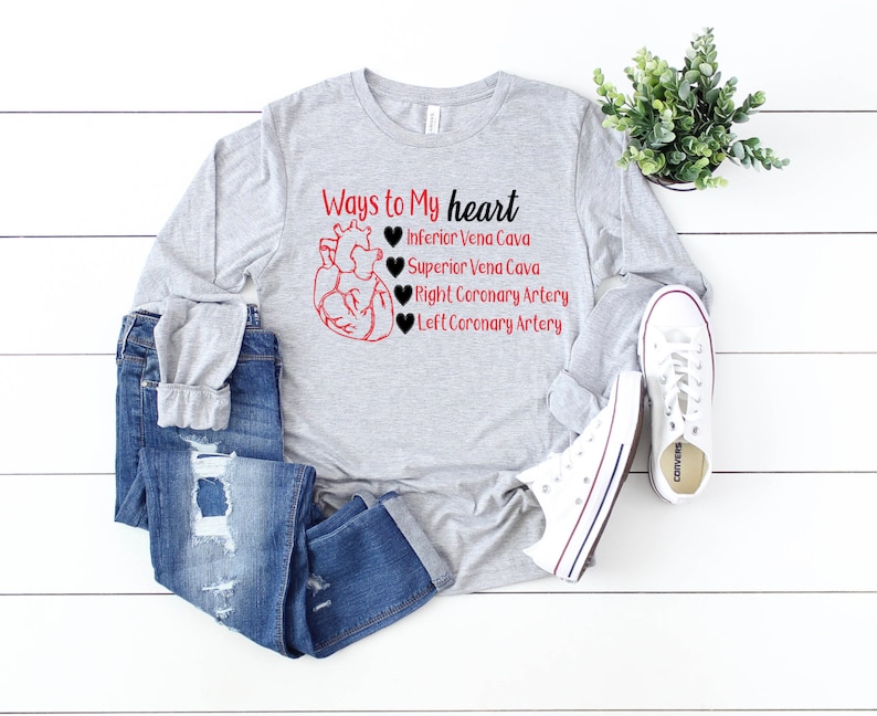 Nurse Shirts, Anatomical Heart, Anatomy Shirt, Nurse Gift Ideas, Nurse Practitioner, Registered Nurse, RN, LPN, Nursing Student, Nurse Ath Heath/Blck & Red