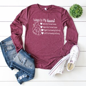 Nurse Shirts, Anatomical Heart, Anatomy Shirt, Nurse Gift Ideas, Nurse Practitioner, Registered Nurse, RN, LPN, Nursing Student, Nurse Maroon / White