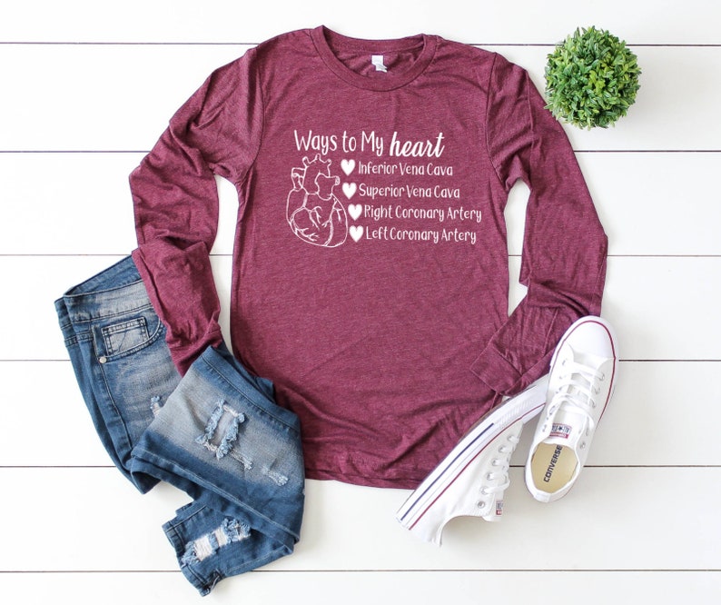 Nurse Shirts, Anatomical Heart, Anatomy Shirt, Nurse Gift Ideas, Nurse Practitioner, Registered Nurse, RN, LPN, Nursing Student, Nurse Maroon / White