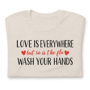 Funny nurse shirt wash your hands design on beige neutral nurse gift tee