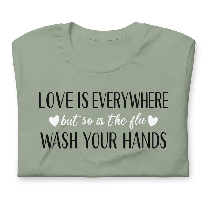 Funny nurse shirt wash your hands design on sage green nursing student shirt