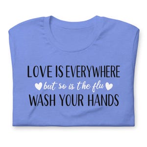 Funny nurse shirt flu season design on light blue healthcare worker t shirt