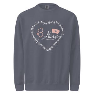 Navy gray nurse sweatshirt crewneck, unisex nurse life pullover for registered nurses and nursing students