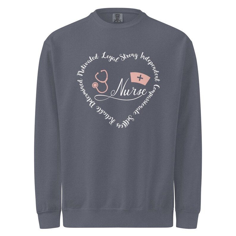 Navy gray nurse sweatshirt crewneck, unisex nurse life pullover for registered nurses and nursing students