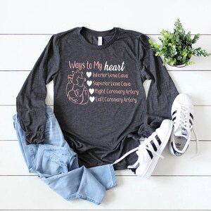 Nurse Shirts, Anatomical Heart, Anatomy Shirt, Nurse Gift Ideas, Nurse Practitioner, Registered Nurse, RN, LPN, Nursing Student, Nurse Drk Gry/White & Pink