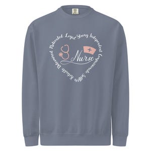 Nurse crewneck sweatshirt with stethoscope and nurse graphic, nursing student gift and RN graduation apparel