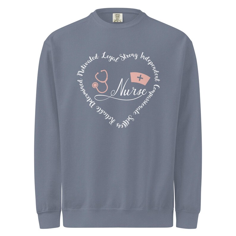 Nurse crewneck sweatshirt with stethoscope and nurse graphic, nursing student gift and RN graduation apparel