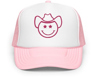 Cute Trucker Hat for Women, Trendy Trucker Hat, Embroidered Hat, Cowgirl Trucker Hat, Custom Hat, Coastal Cowgirl, Custom Trucker Hat, Foam