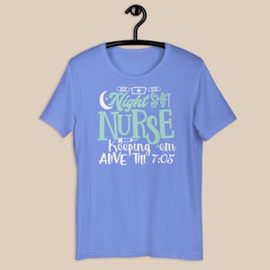 Night shift nurse shirt blue RN funny overnight nurse tee hospital nurse graphic shirt