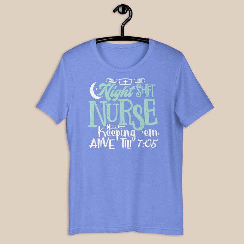Night shift nurse shirt blue RN funny overnight nurse tee hospital nurse graphic shirt