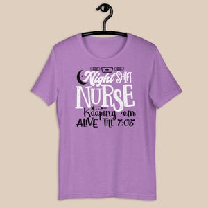 night shift nurse shirt lavender purple RN funny nurse gift tee pastel nurse shirt