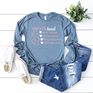 Nurse Shirts, Anatomical Heart, Anatomy Shirt, Nurse Gift Ideas, Nurse Practitioner, Registered Nurse, RN, LPN, Nursing Student, Nurse Slate / White & Pink