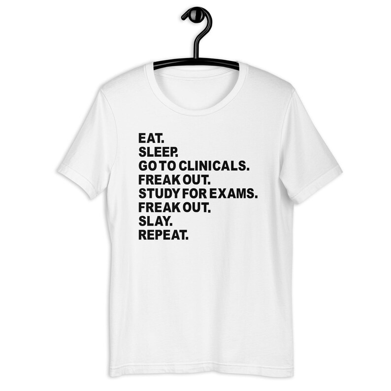 Funny Nursing Student Shirt, Clinicals Survival Tee, RN School Gift, Future Nurse Graduation White