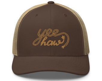 Trendy Trucker Hat, Embroidered Hat, Western Hat, Custom Hat, Funny Trucker Hat, Yee Haw Hat, Dad Hat, Vintage Trucker Hat, Funny Hat, Retro
