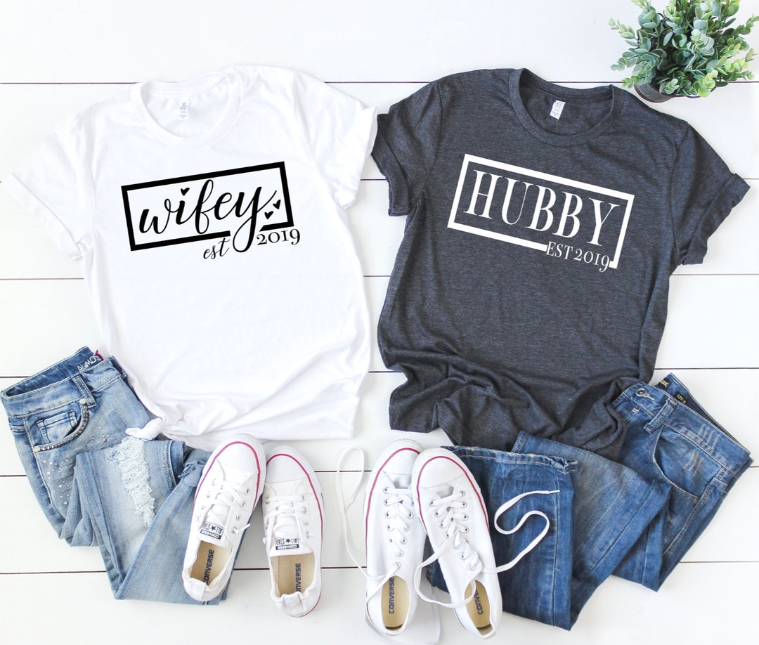 Couples Shirts Hubby and Wifey Shirts Bride and Groom - Etsy