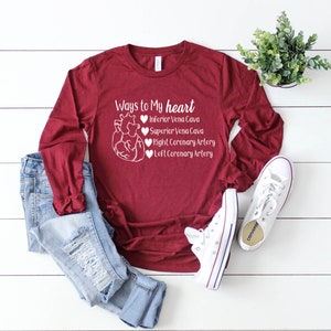 Nurse Shirts, Anatomical Heart, Anatomy Shirt, Nurse Gift Ideas, Nurse Practitioner, Registered Nurse, RN, LPN, Nursing Student, Nurse Cardinal / White