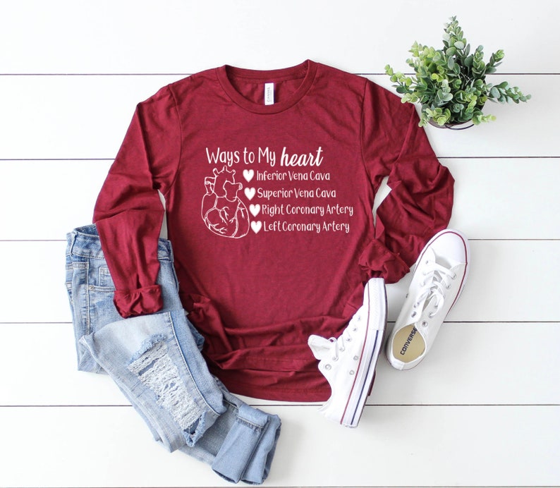 Nurse Shirts, Anatomical Heart, Anatomy Shirt, Nurse Gift Ideas, Nurse Practitioner, Registered Nurse, RN, LPN, Nursing Student, Nurse Cardinal / White