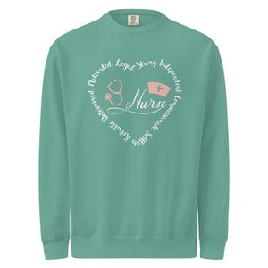 Teal nurse crewneck sweatshirt, nurse life apparel gift for nurses and nursing students