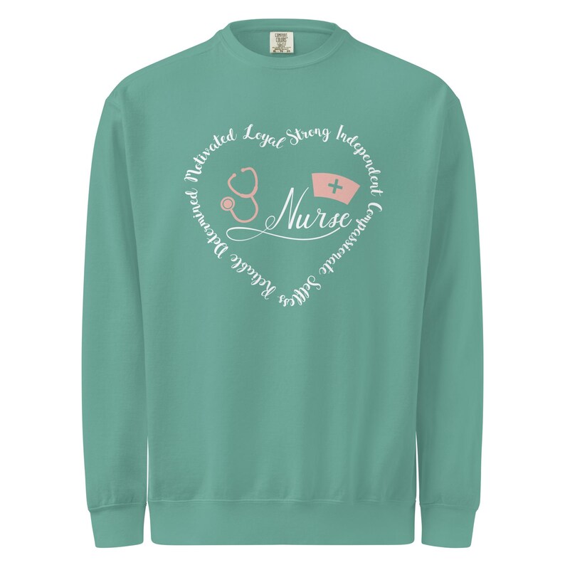 Teal nurse crewneck sweatshirt, nurse life apparel gift for nurses and nursing students