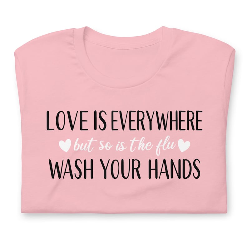 Cute nurse valentines shirt wash your hands design on light pink RN shirt