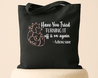 Funny Anatomical Heart ICU Nurse Bag for Work, ER RN Tote, Nursing Student Gift