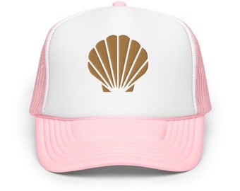 Trendy Trucker Hat, Trucker Hat for Women, Embroidered Hat, Custom Hat, Summer Hat, Coastal Cowgirl, Beach Trucker Hat, Shell Trucker Hat