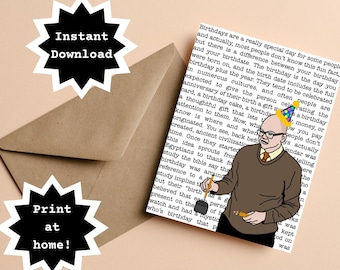INSTANT DOWNLOAD! Print At Home! Colin Robinson What We Do In The Shadows Energy Vampire Funny Birthday Card
