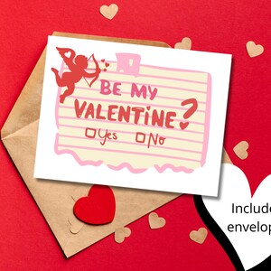 Cartão Vintage você será meu Valentim Sim/Não Cupido
