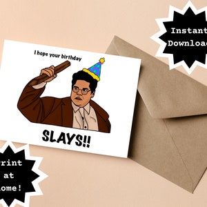 DOWNLOAD INSTANTÂNEO! Imprima em casa! Guillermo What We Do In The Shadows Vampire Slayer Cartão de aniversário engraçado