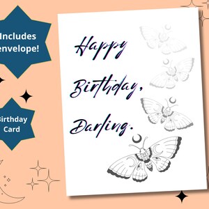 Anniversaire de sorcière de Death Moth Carte de vœux