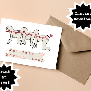 INSTANT DOWNLOAD! Print At Home! Human Centipede Horror Anniversary/Valentine/Love Card