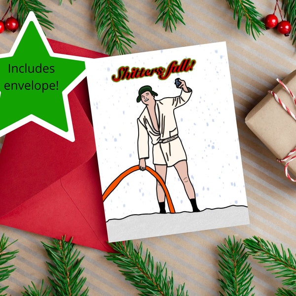 Cousin Eddie National Lampoon Christmas Vacation Shitter's Full Funny Christmas Holiday Card