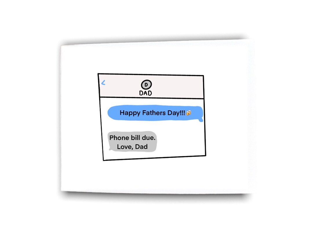 Funny Father's Day Text Greeting Card Etsy